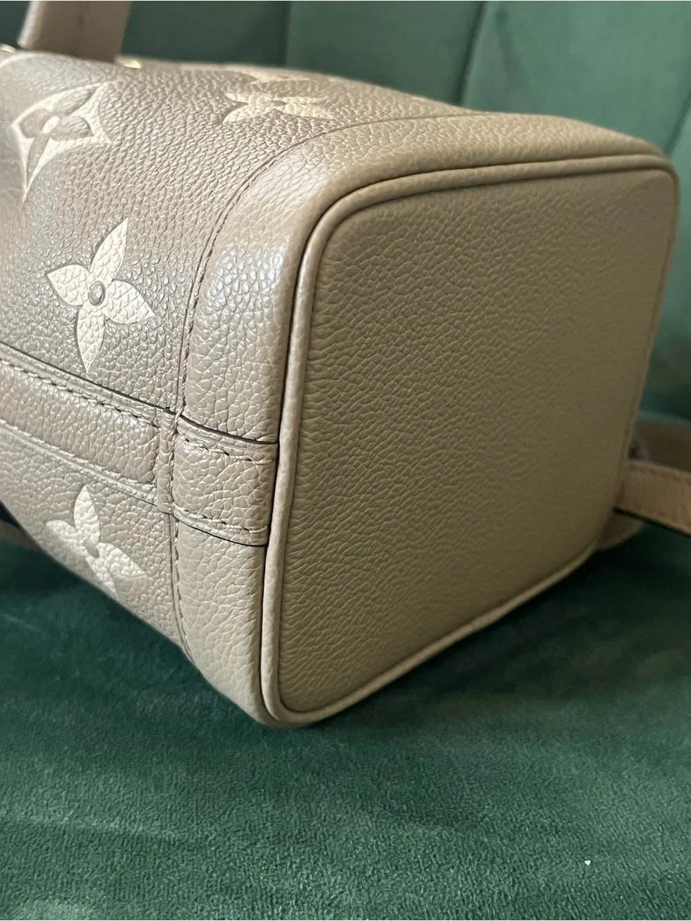 Louis Vuitton Taupe Monogram Drawstring Bucket Crossbody